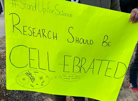 Poster messages for Philadelphia Stand Up for Science