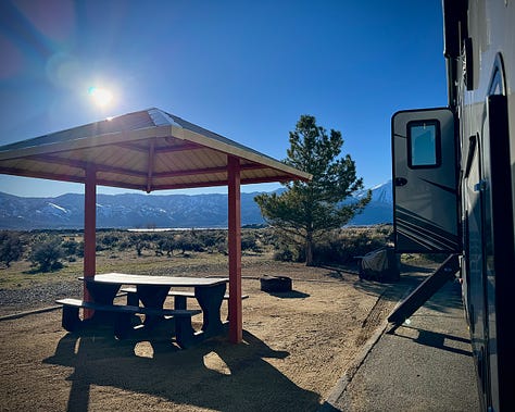 Our campsite at Washoe Lake State Park in Nevada.