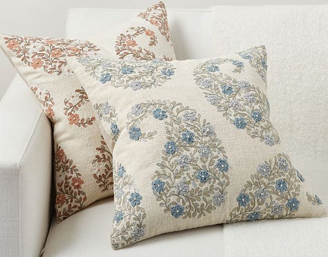 Pottery barn paisley pillow Liberty London paisley print red paisley napkins