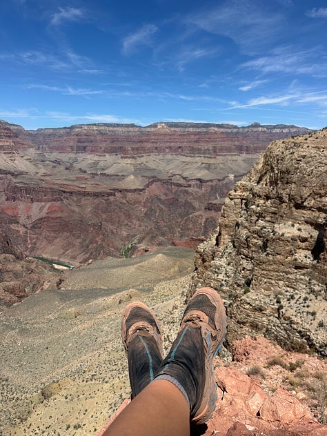 Liz and dogs at the Grand Canyon