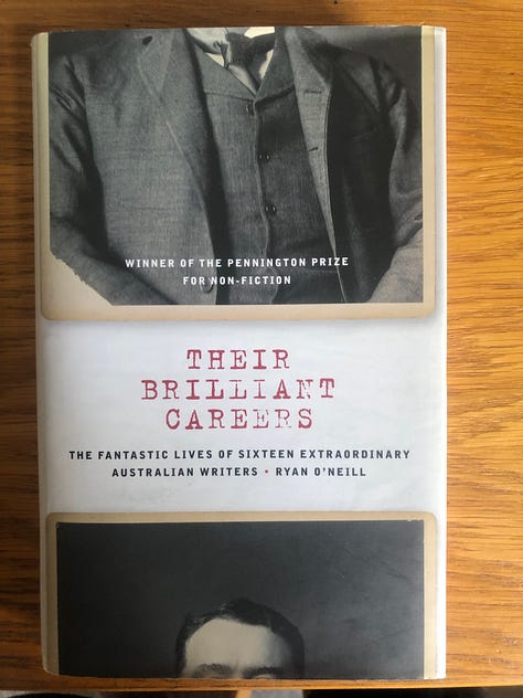 The covers of six books: Ryan O'Neill's Their Brilliant Careers; Richard Fortey's Life; Alan Bennett's Untold Stories; Eley Williams's Attrib. and other stories; Shirley Jackson's Life Among The Savages; Jane Gardam's Old Filth