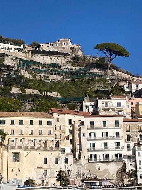 Images of Amalfi town and surrounding hills 