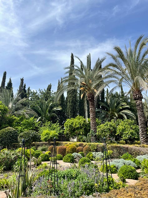 Six images taken around the leafy, citrus gardens of Alcázar Palacio Portocarrero near Seville, southern Spain