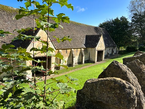 The Tithe Barn Bradford-on-Avon Wiltshire. Viewed from the front, the rear and through a gateway. Images: Roland’s Travels 