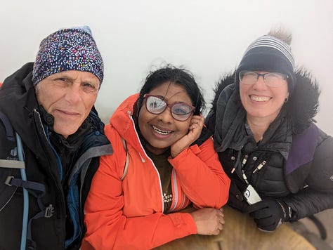 walking up Snowdon on a wet day