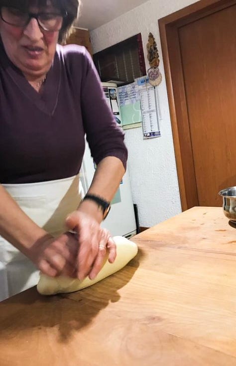 cooking Sardinian gnocchetti with my suocera