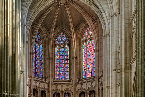 Stained glass windows and organ