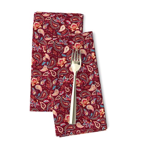 Pottery barn paisley pillow Liberty London paisley print red paisley napkins