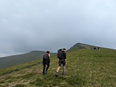 hiking on pen y fan in the brecon beacons