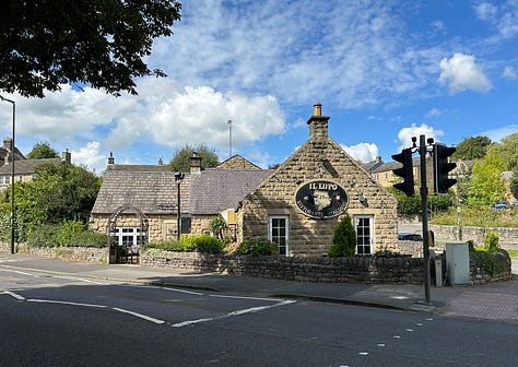 Three photos. 1 il Lupo Restaurant, Baslow 2 Baslow Pottery 3 The Wheatsheaf, Baslow Images: Roland’s Travels.