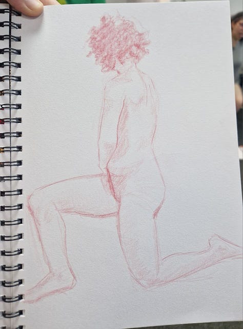 life drawing of nude female in Cardiff