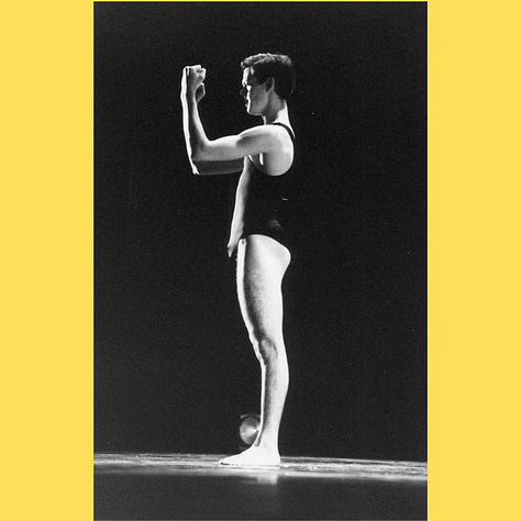 9 photos of Quenntis Ashby dancing in his award-winning solo, "tort", at the 1997 FNB Dance Indaba at the Baxter Theater.