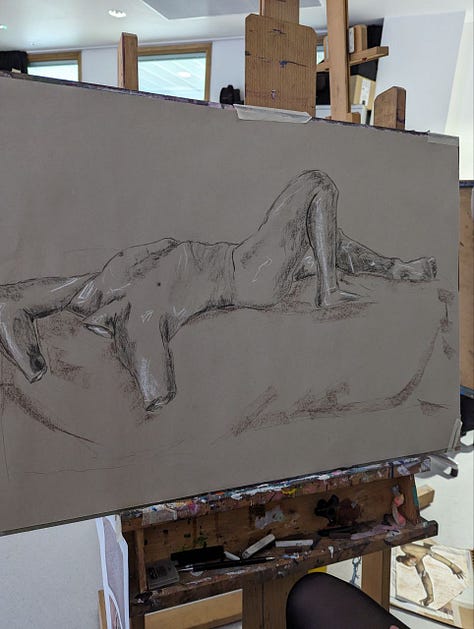 nude model posing for drawing cardiff
