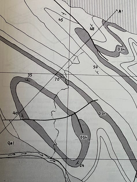 Three black and white geologic maps