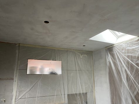 ceiling with mist coat in white