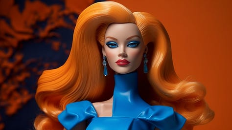 Various Barbie-related images created using Midjourney
