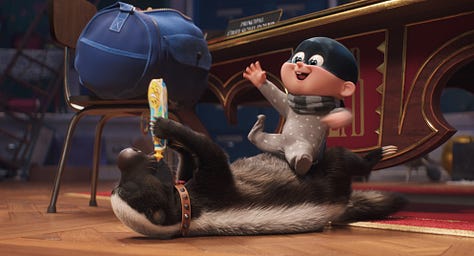 Stills from the films Hit Man, The Road to Patagonia and Despicable Me 4