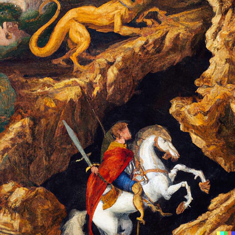 St George and the Dragon - AI generated