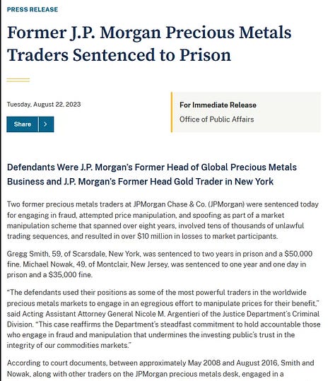 The Natural Gas and Crude Options Trading Rings in 2001 where the author spent much of his time, The Michael Coscia Case discussed. The JPMorgan Case