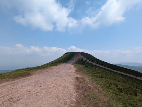 hiking on pen y fan in the brecon beacons