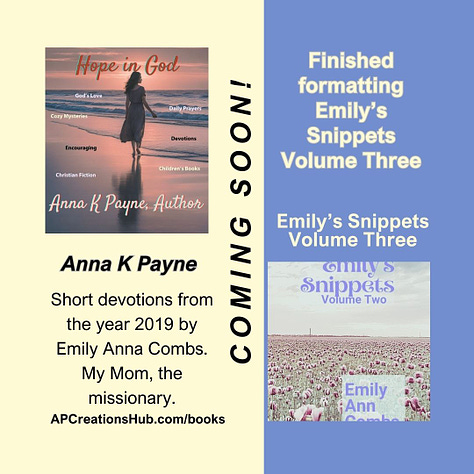 The Rocky Start, Book 1 of Morro Bay Mysteries, Emily's Snippets Volume Three - short devotions, and Daily Prayer Guides Volume 5