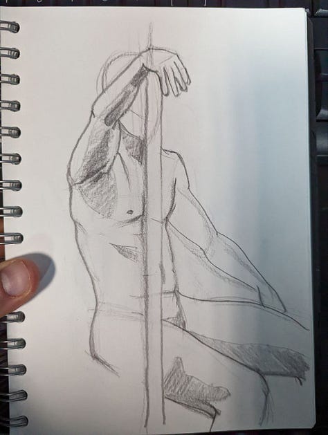 Drawings of a male nude