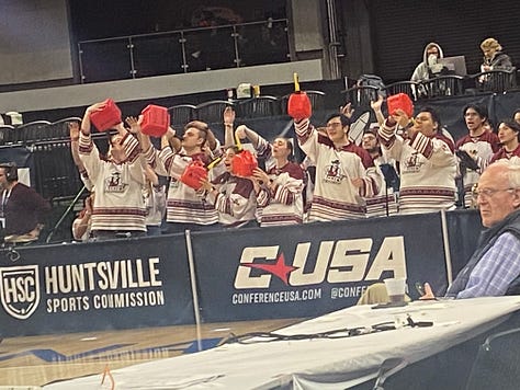NMSU’s band: Different? Brackets after men’s semifinals, Tops stretching underneath the stands, and press conference post-MTSU