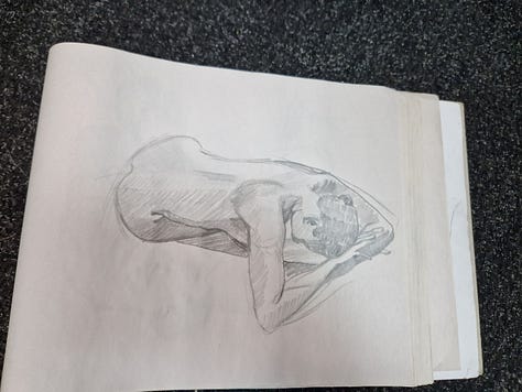 life drawings of female model in cardiff