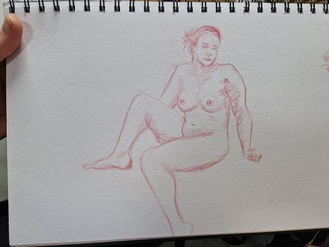 life drawing in Cardiff Bay