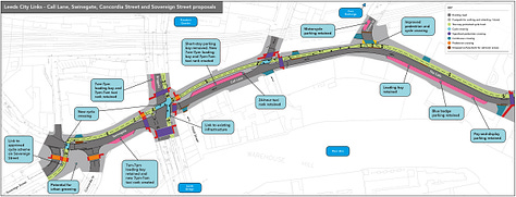 Cross sections and technical drawings for different areas of the Leeds City Links project. Substack doesn't allow me to do alt text for each image in a gallery, so i recommend going to the Leeds City Council website for more detailed descriptions