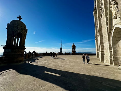 Hiking to the Tibidabo in Barcelona, Catalonia, Spain