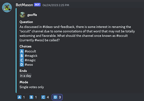 Geoff discusses democracy and authority on the Creekmason discord.