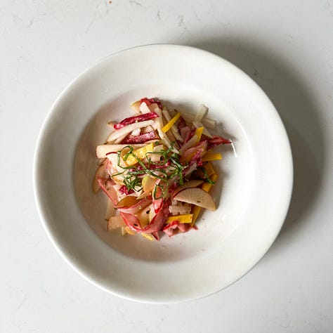 Food against a white background