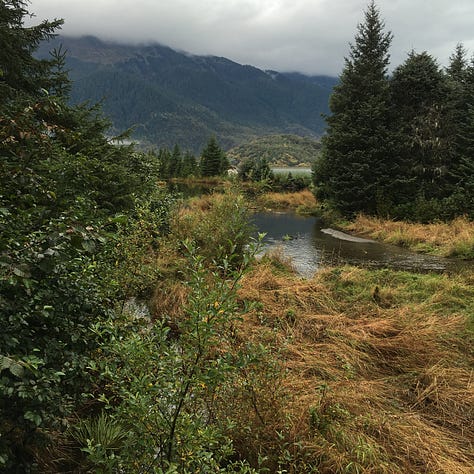 Mendenhall Glacier on a cool, rainy, late-September morning.