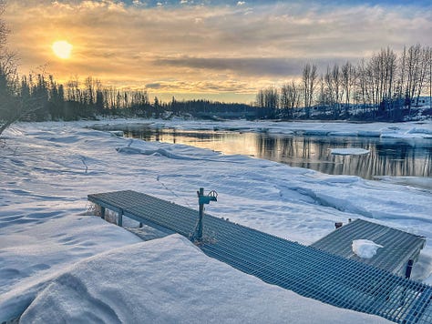 Nature and sunset on the Kenai Peninsula in Alaska