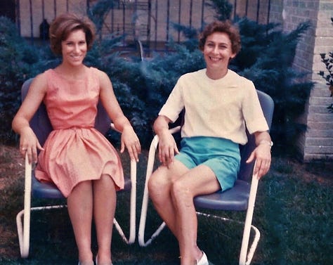 Three photos of Sherry Killam visits with her mother spanning 50 years.