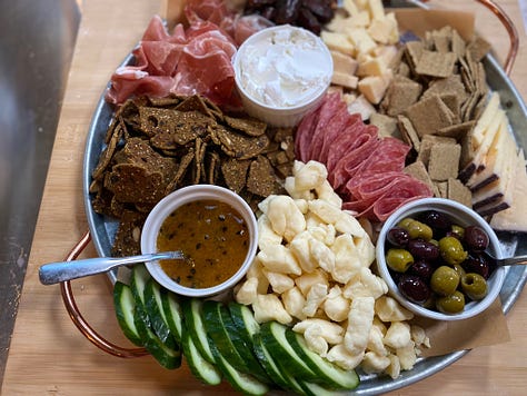 Party Food on plates.