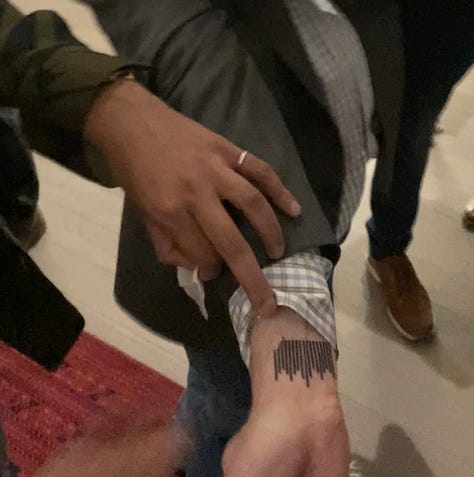 people wearing Bond King temp tats