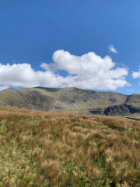 scenic views of natur and the hillside on snowdon, north wales