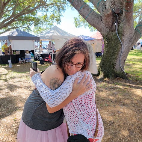 Free hugs at 2023 Awakening Into The Sun festival