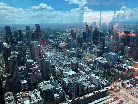 The Melbourne Skyline and dessert