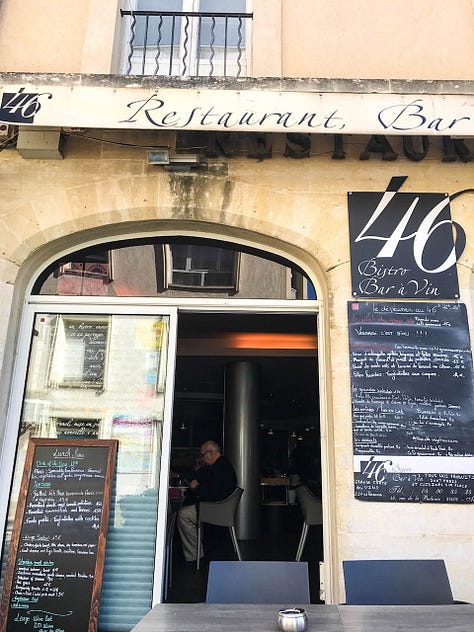 dining at Le 46 Restaurant & Wine Bar in Avignon