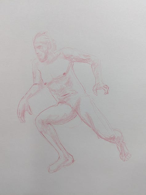 Male life model in dynamic poses