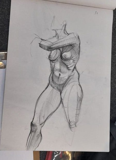 life drawings of a nude female model in cardiff