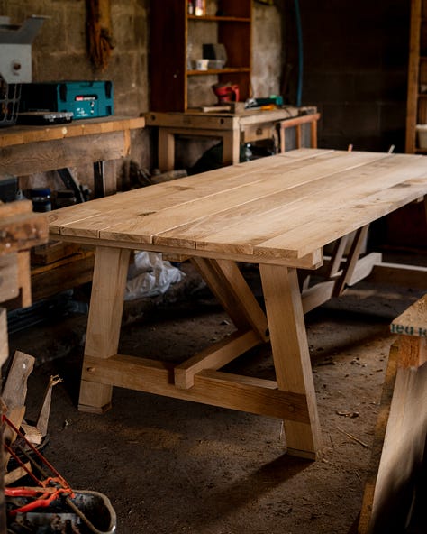 Oak gates and a table