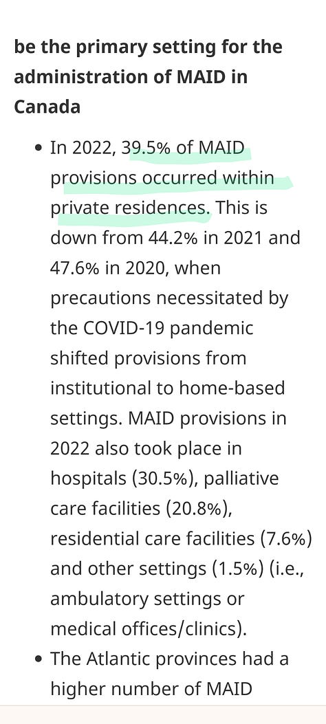 Details from the MAiD report in Canada for 2022