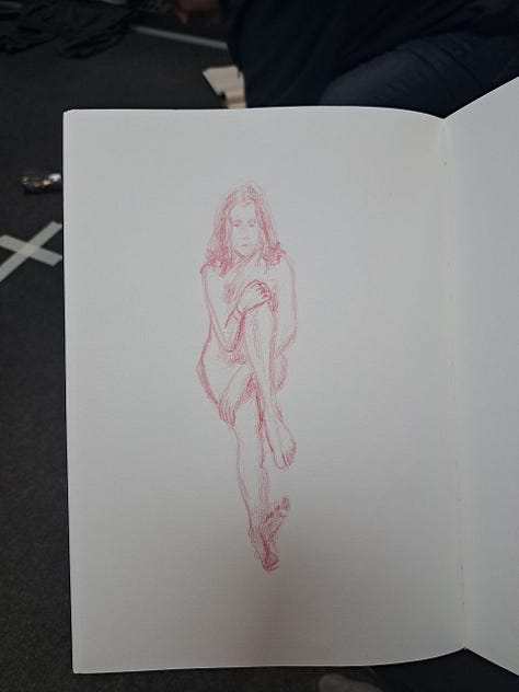 life model sketches in cardiff life drawing