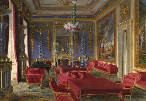 Decorations and interiors of the East Wing of Buckingham Palace