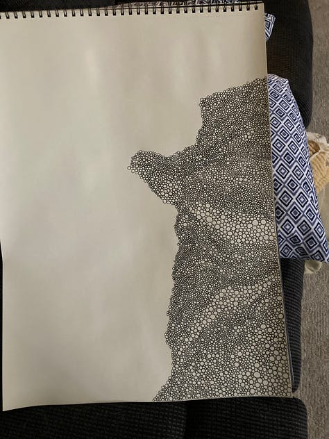 the circles continue to grow with the sheet nearly covering half the page.