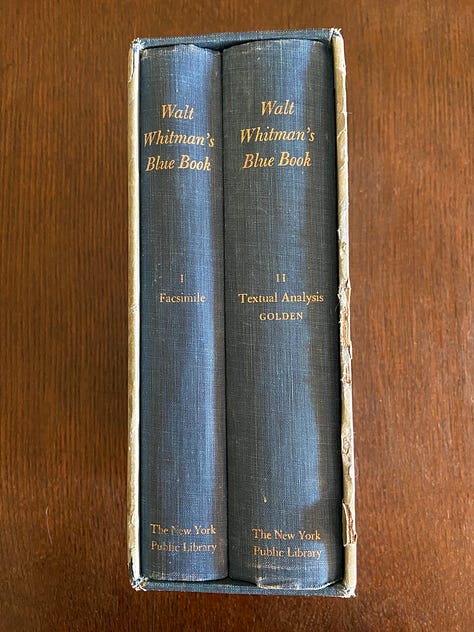 Covers of Arabian Nights, an edition of Walt Whitman's poems, and a decorative nineteenth-century book